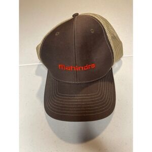 Mahindra Mens Trucker Hat Brown Mesh Adjustable Richardson Style 112